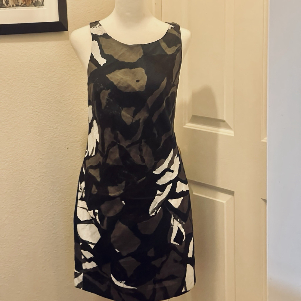 Vince Dress Women Size 4 Cotton Sleeveless Abstract Print Knee Length Size 4